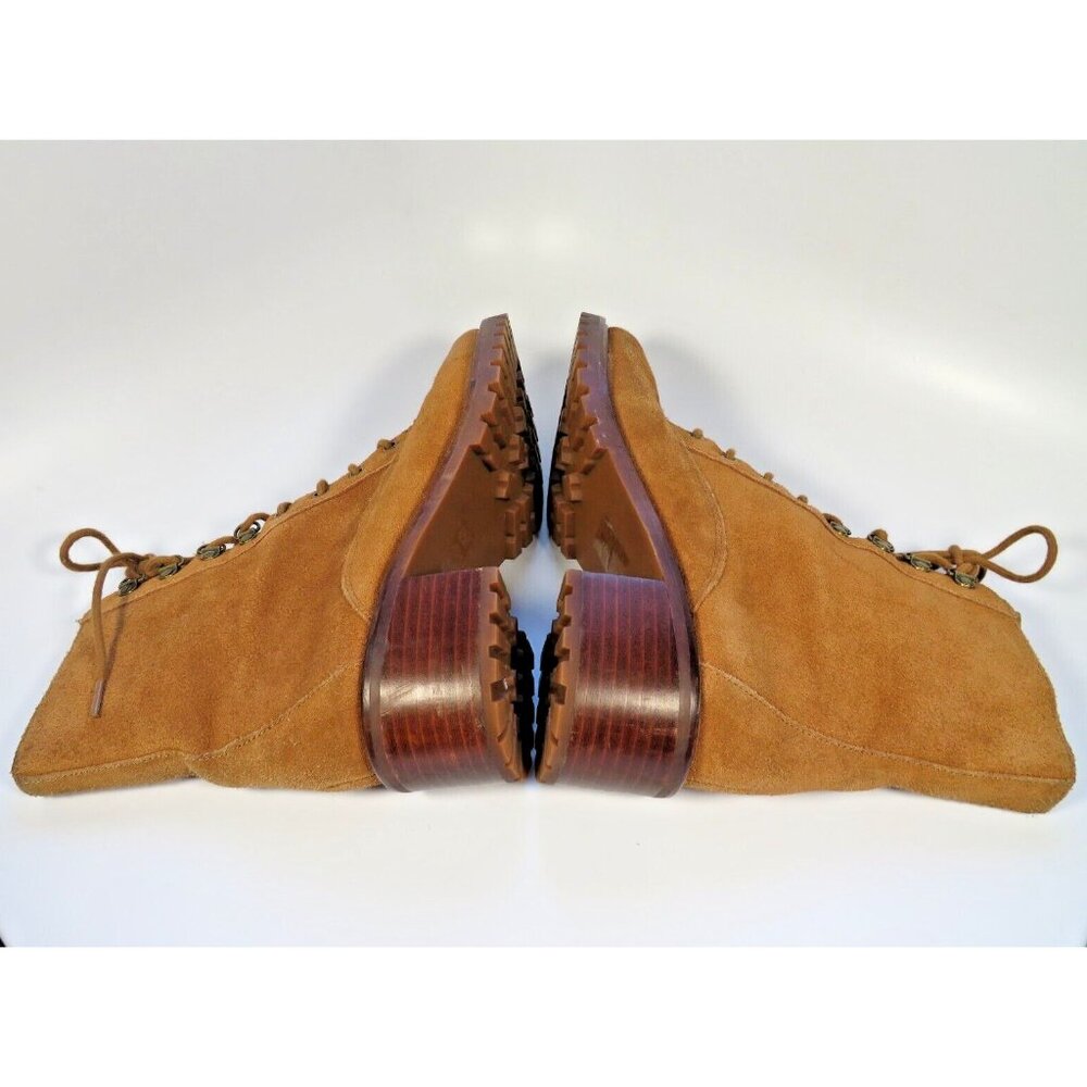 Madewell Tan Suede Lace-Up Combat Boots - Picture 10 of 14